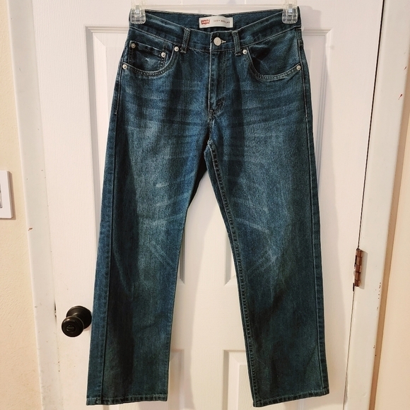 Levi’s 505 Regular Fit Straight Leg Jeans Boys 16 Regular Medium Wash Everyday - Picture 1 of 7